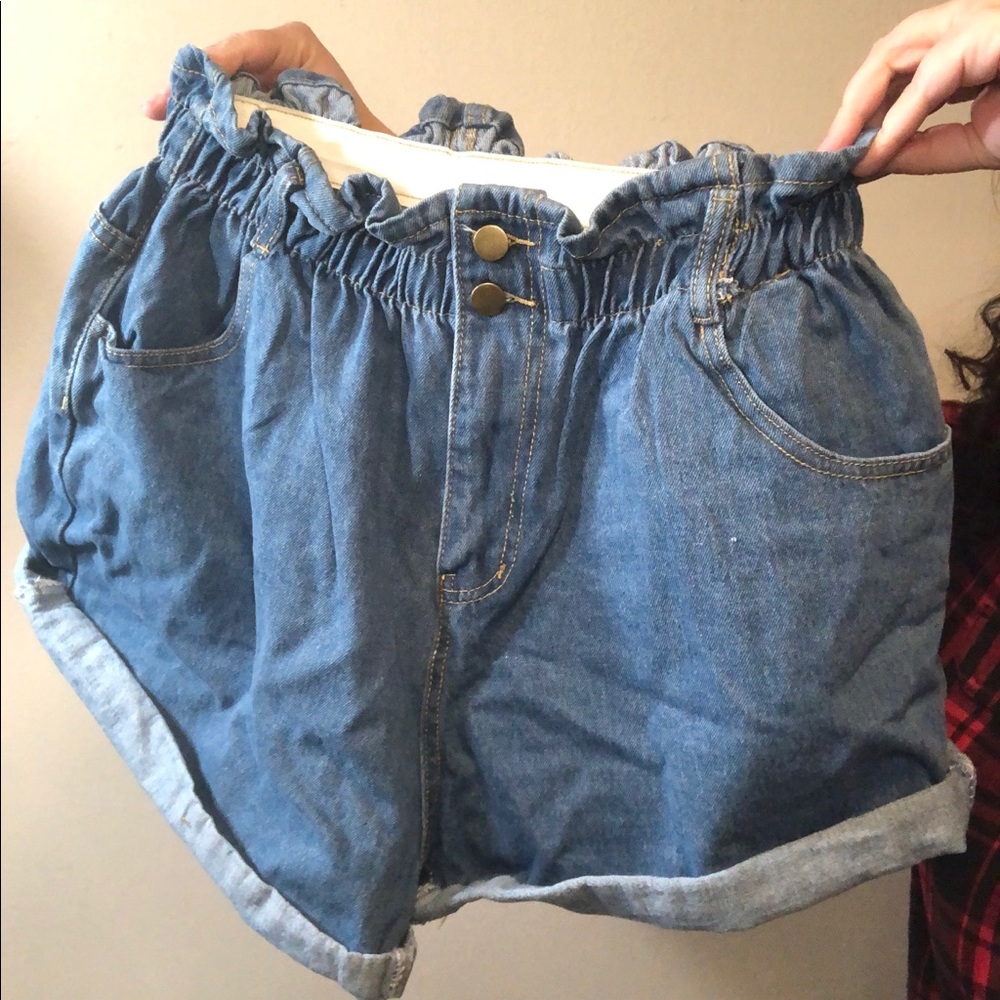 Paperbag Waist Denim Shorts